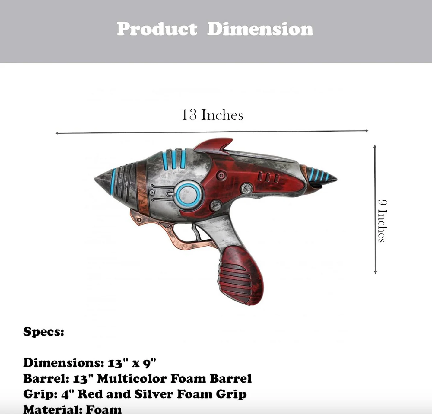 13" Fallout 4 Hub's Alien Blaster Sci-Fi Retro Ray Foam Prop Gun Replica Gun - Image 3
