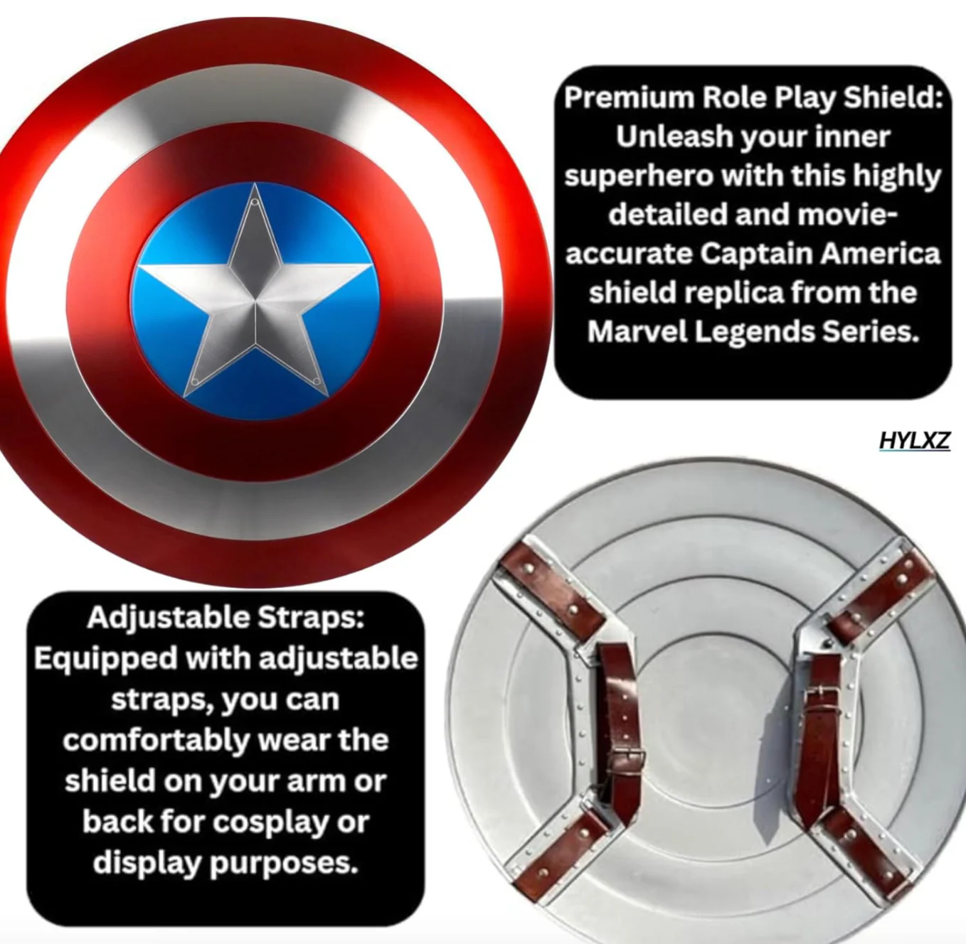 Captain America Shield 24 Inch - Stainless Metal - Image 4