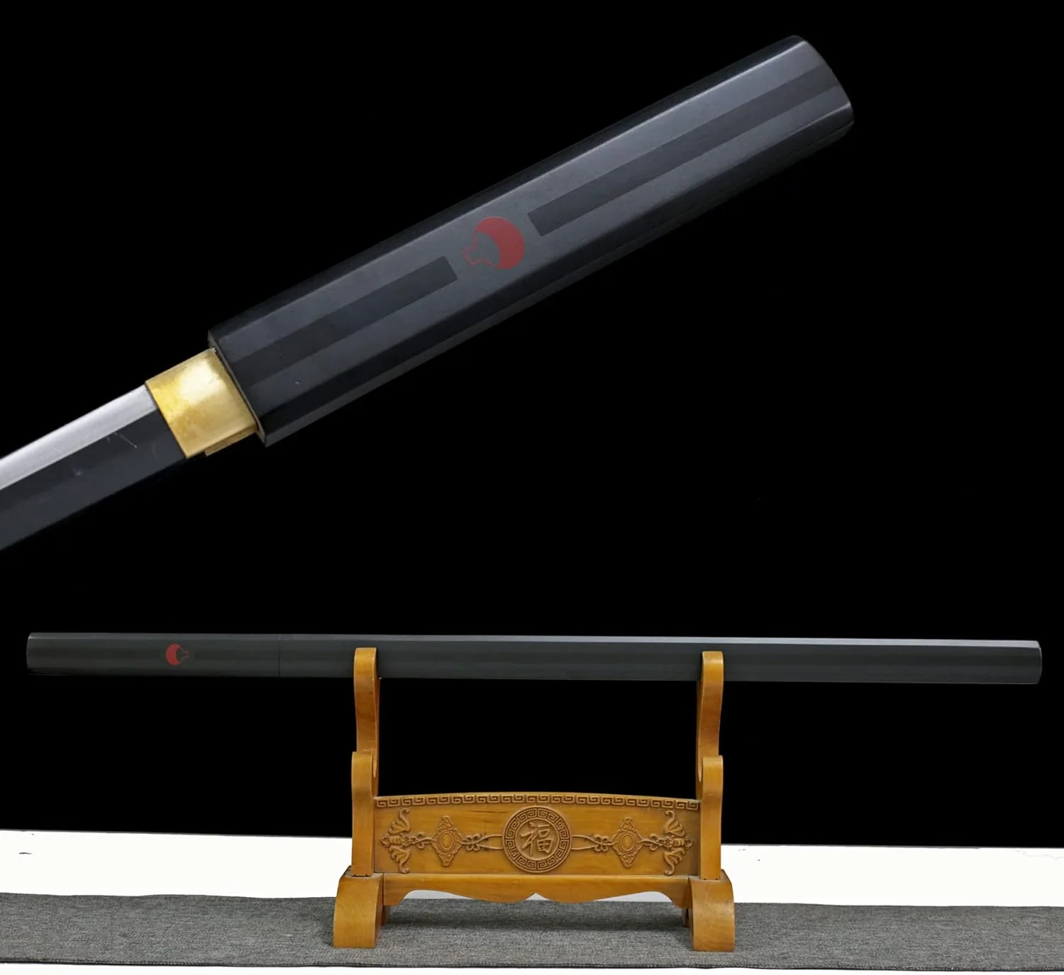 40“ Naruto Sasuke Metal Sword Not Sharp Katana - Black - Image 3