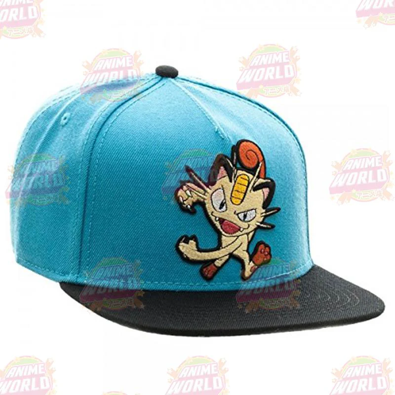 Pokémon Meowth Color Block Snapback Hat Baseball Cap - Image 3