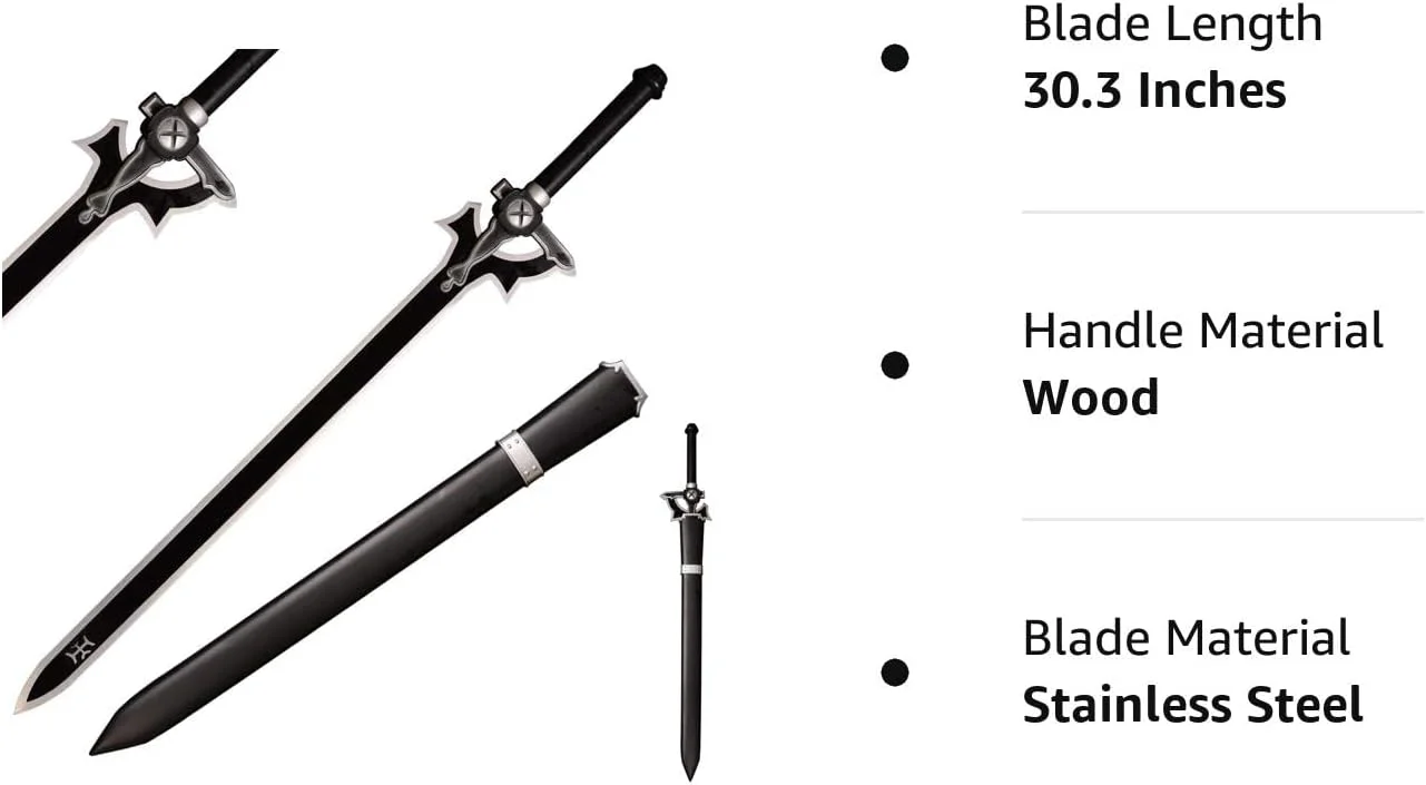 43" Sword Art Online SAO Kiritos Metal Sword Replica Katana - Image 6