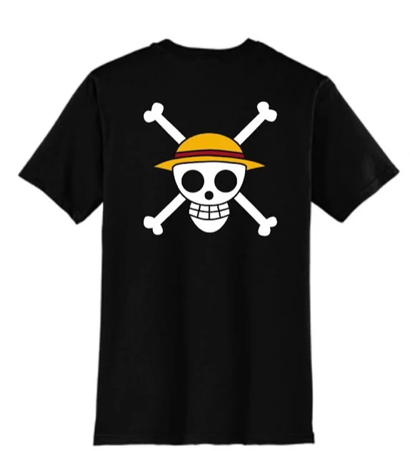 T-Shirt One Piece Luffy & Straw Hat Pirates Jolly Roger - Image 4
