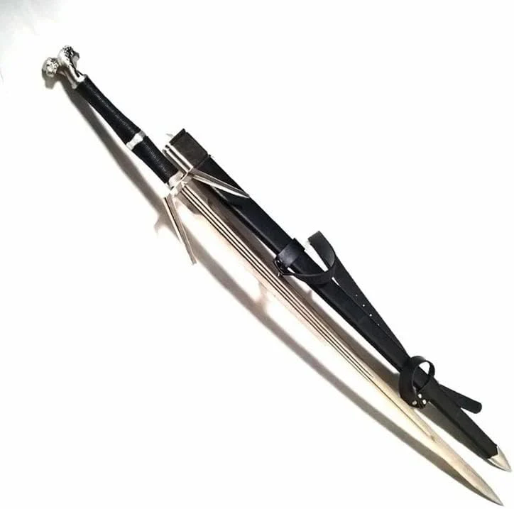 46" Scabbard Twin Wolf Sword Geralt of Rivia Metal Sword Replica Katana - Image 3