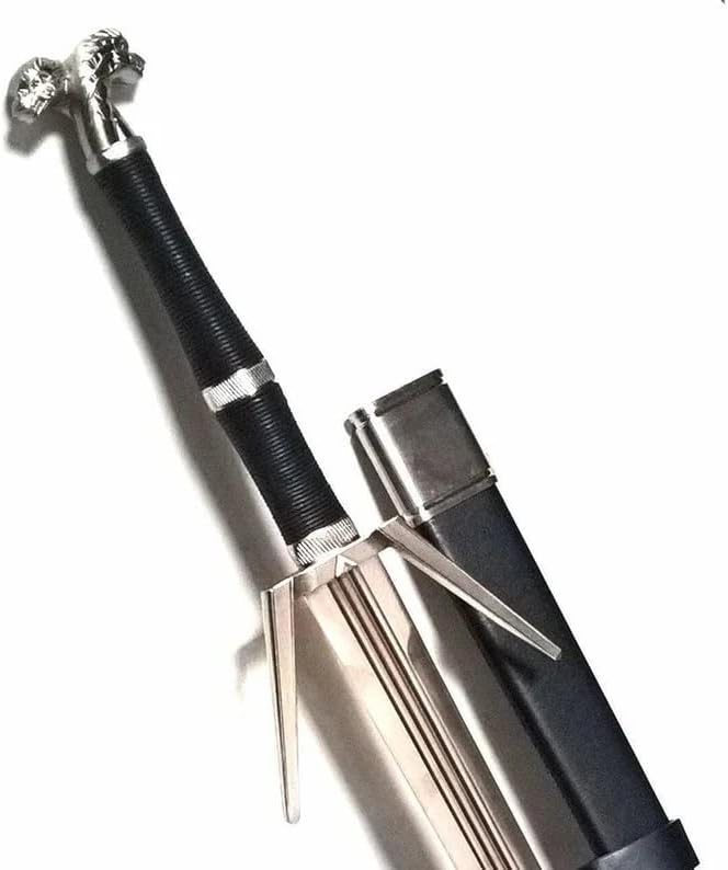 46" Scabbard Twin Wolf Sword Geralt of Rivia Metal Sword Replica Katana - Image 4