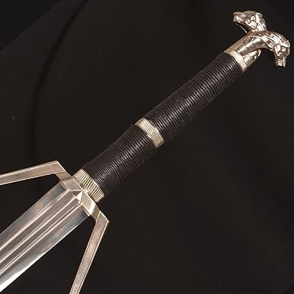46" Scabbard Twin Wolf Sword Geralt of Rivia Metal Sword Replica Katana - Image 6