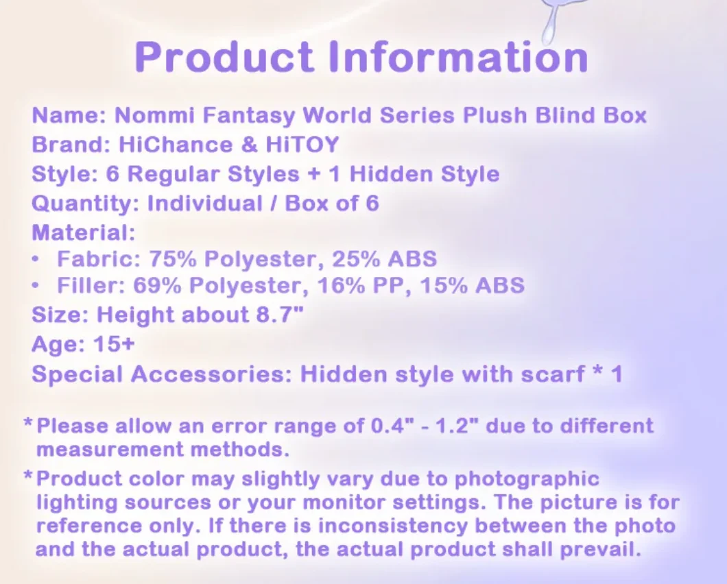 TopToy NOMMI Fantasy World Series Plush Keychain Blind Box - Image 11